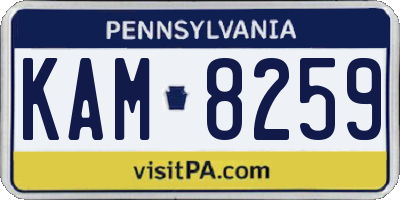 PA license plate KAM8259