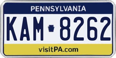 PA license plate KAM8262