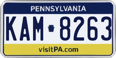 PA license plate KAM8263