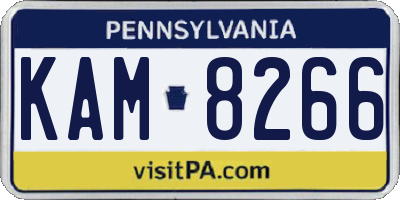 PA license plate KAM8266