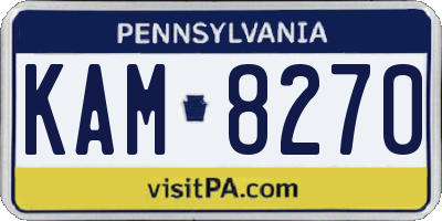 PA license plate KAM8270