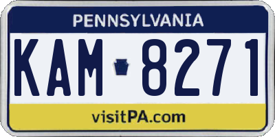 PA license plate KAM8271