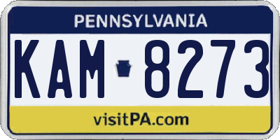PA license plate KAM8273