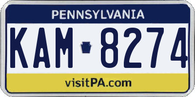 PA license plate KAM8274