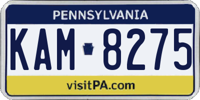 PA license plate KAM8275