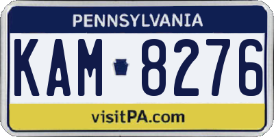 PA license plate KAM8276