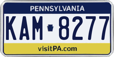 PA license plate KAM8277