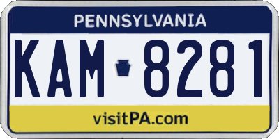 PA license plate KAM8281