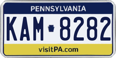 PA license plate KAM8282