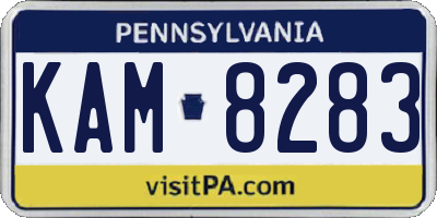 PA license plate KAM8283