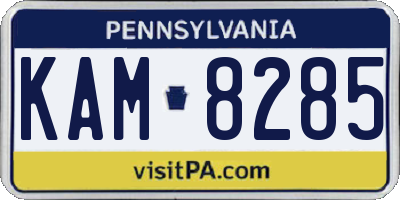 PA license plate KAM8285