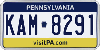 PA license plate KAM8291