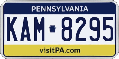 PA license plate KAM8295