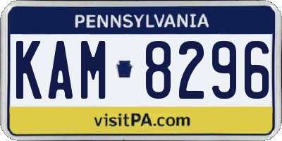 PA license plate KAM8296