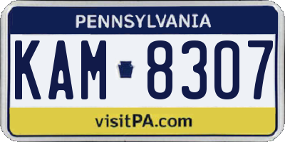 PA license plate KAM8307