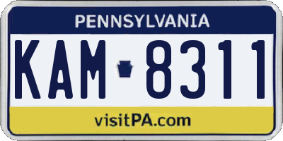 PA license plate KAM8311