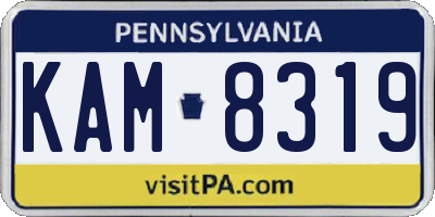 PA license plate KAM8319