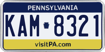 PA license plate KAM8321