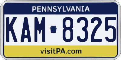 PA license plate KAM8325