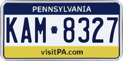 PA license plate KAM8327