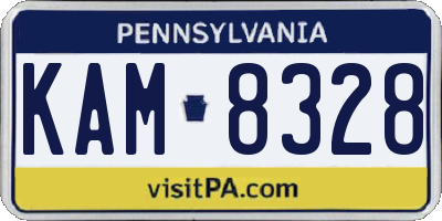 PA license plate KAM8328