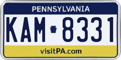PA license plate KAM8331