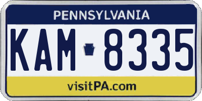 PA license plate KAM8335