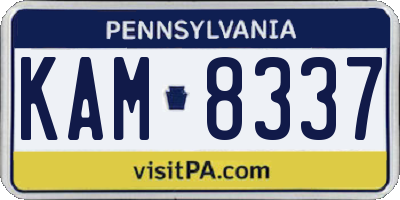 PA license plate KAM8337