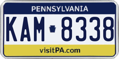 PA license plate KAM8338