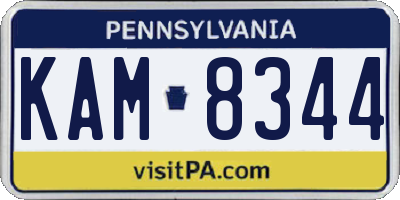 PA license plate KAM8344