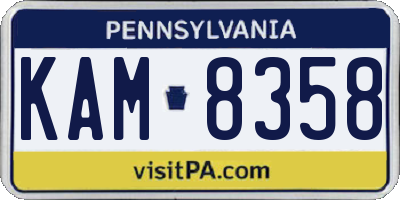 PA license plate KAM8358