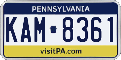 PA license plate KAM8361