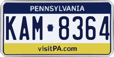 PA license plate KAM8364