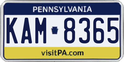 PA license plate KAM8365