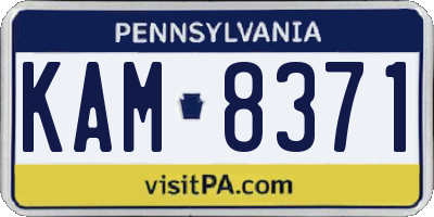 PA license plate KAM8371