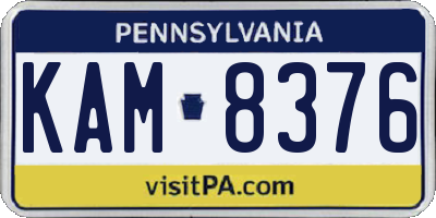 PA license plate KAM8376