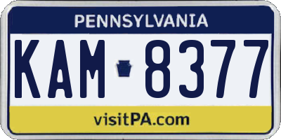 PA license plate KAM8377