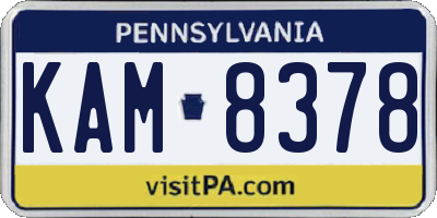 PA license plate KAM8378