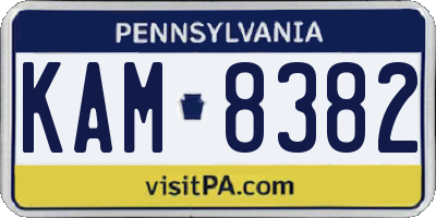 PA license plate KAM8382