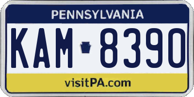 PA license plate KAM8390