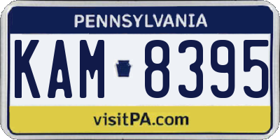 PA license plate KAM8395