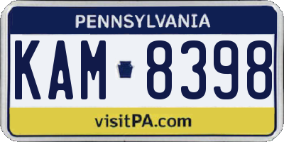 PA license plate KAM8398