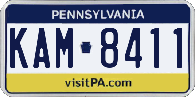 PA license plate KAM8411