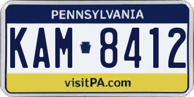 PA license plate KAM8412
