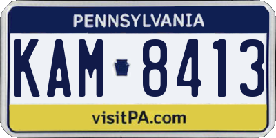 PA license plate KAM8413