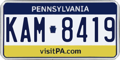 PA license plate KAM8419