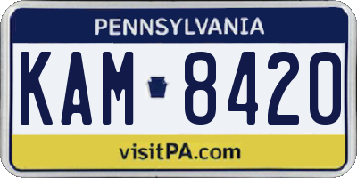 PA license plate KAM8420