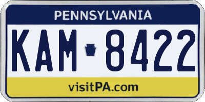PA license plate KAM8422
