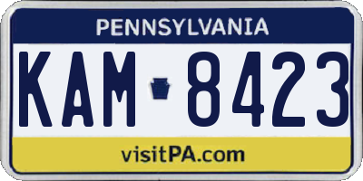 PA license plate KAM8423