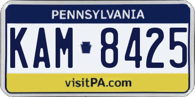 PA license plate KAM8425